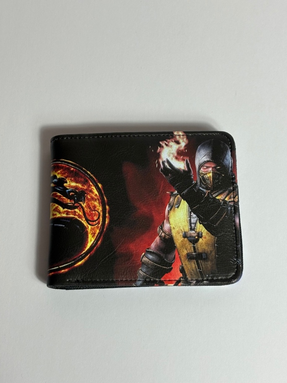 Mortal Kombat Scorpion Sub Zero Faux Leather Wallet Black Yellow Blue Money